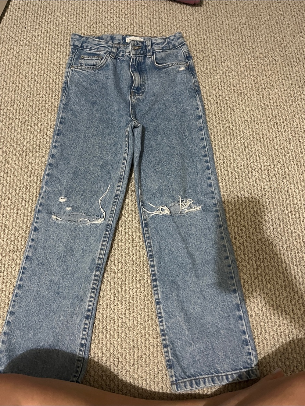 Mango Light Blue Vintage Wash High-Rise Jeans
